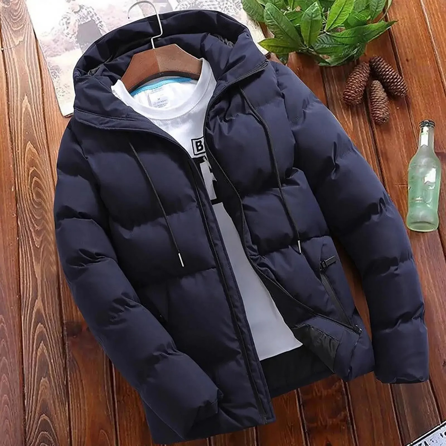 Warm Waterproof Men's Puffer Coat for Winter