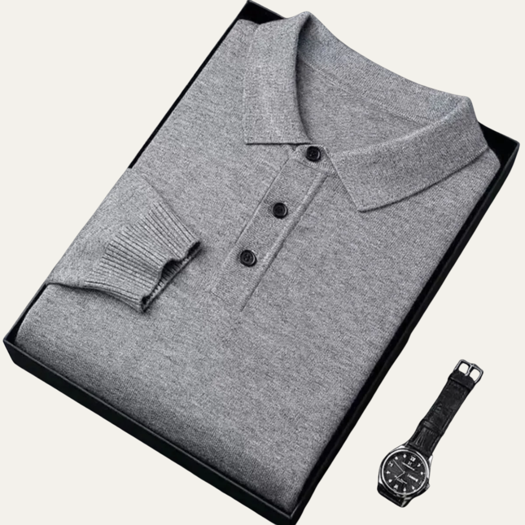 Men’s Cashmere Knitted Polo Shirt