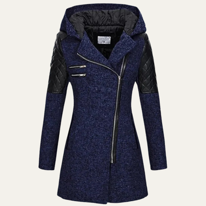 Women’s Mid Length Asymmetrical Zip Winter Coat