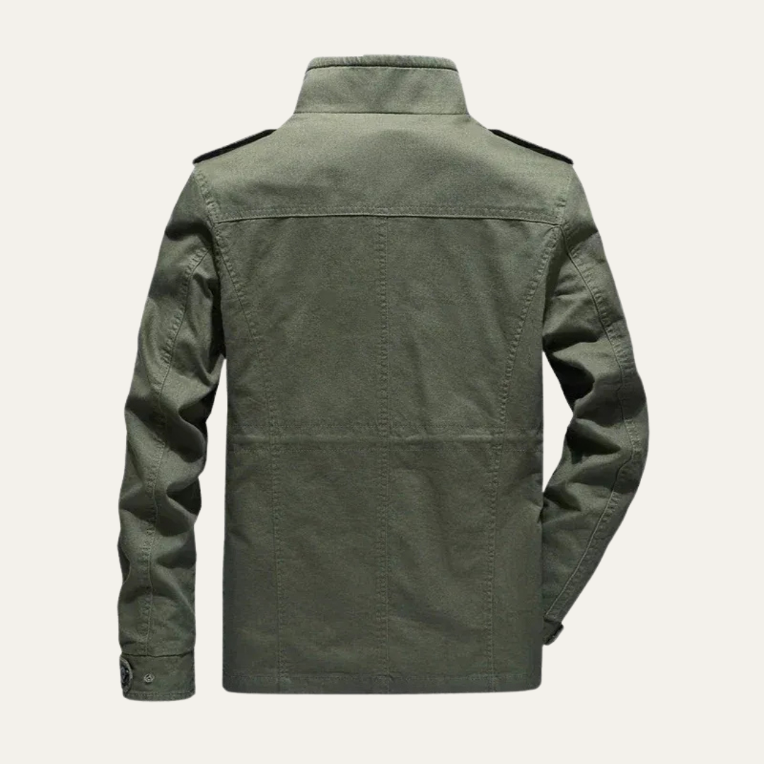 Men’s Military Inspired High Collar Utility Jacket