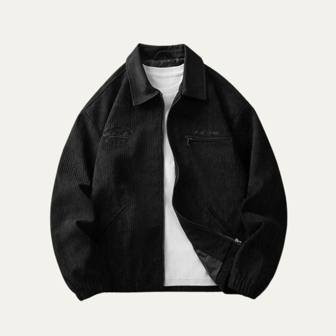 Men’s Oversized Textured Workwear Zip Jacket