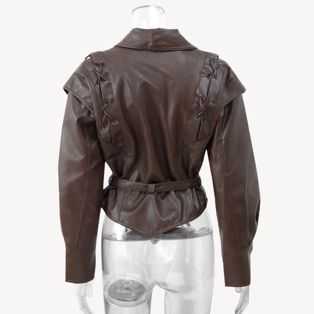 Leather Puffer Blazer Jacket for Women