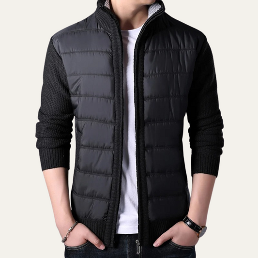 The Dundee Men's Winter Knit Sleeve Zip Up Puffer Jacket