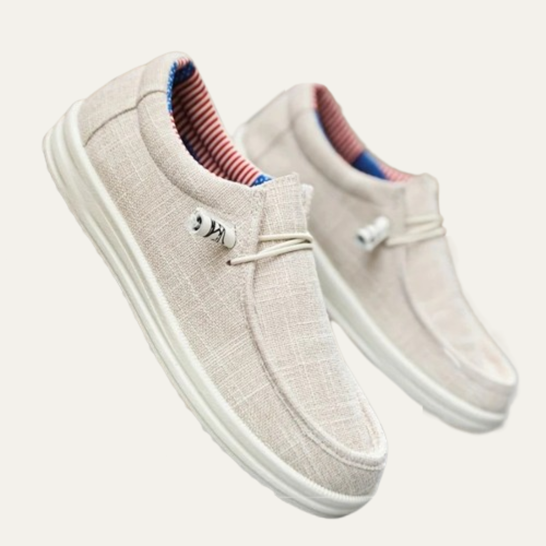 Men’s Casual Moc Toe Slip On Textile Shoes