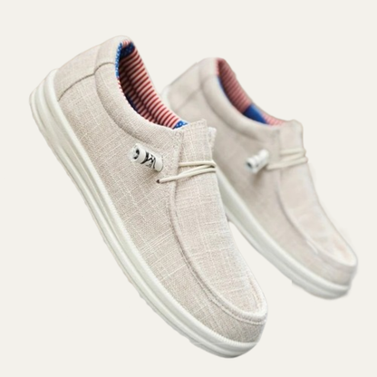 Men’s Casual Moc Toe Slip On Textile Shoes