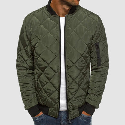 Men’s Quilted Cotton Zip Front Bomber Jacket