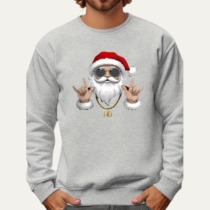Men’s Rock On Santa Christmas Sweatshirt