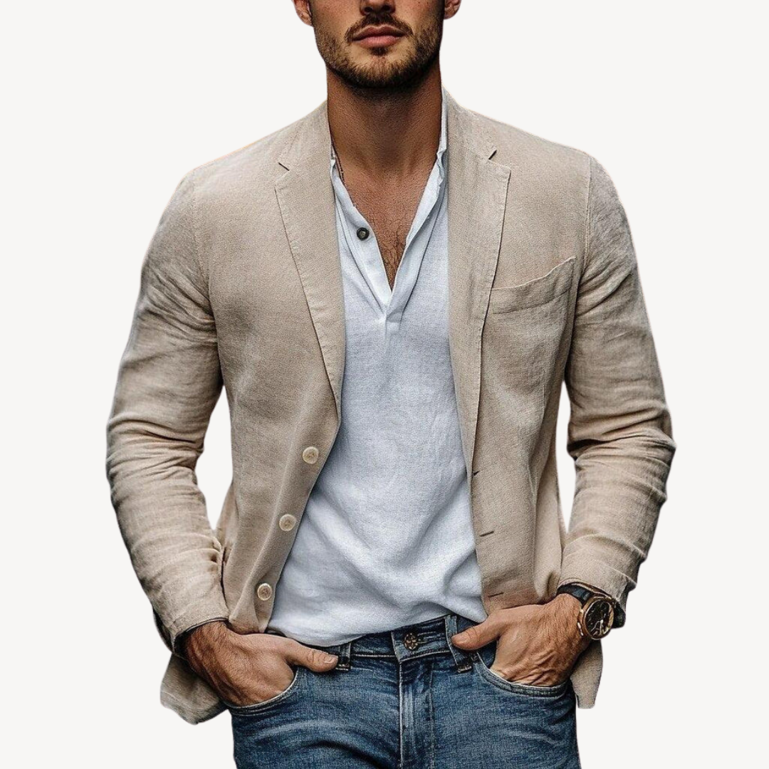 Men's Linen Blazer Jacket