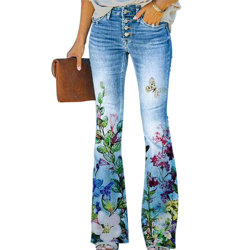 Fashionable Floral Wide Leg Pants for Women