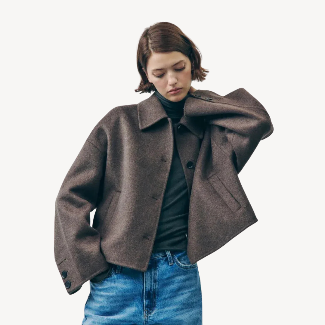 Women's Brown Oversized Short Jacket