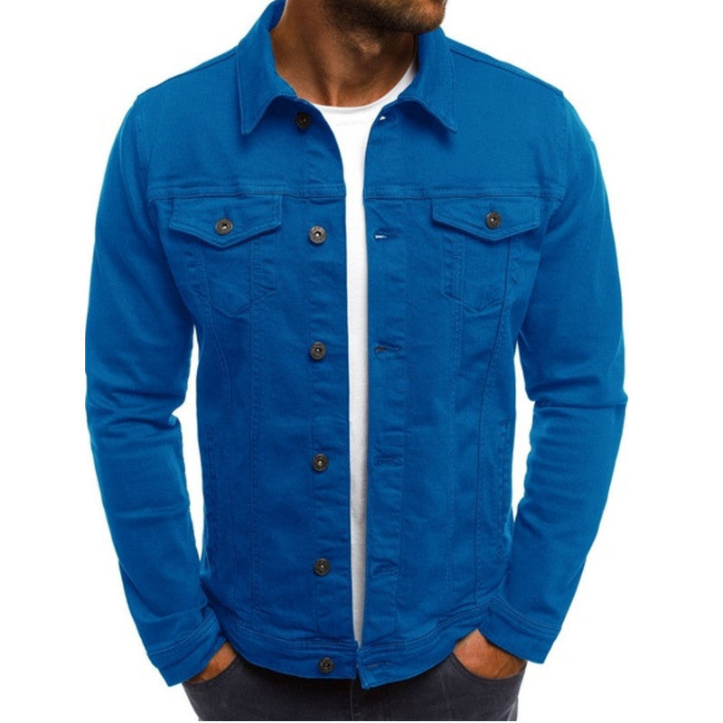 Classic Blue Jeans Bomber Jacket for Men