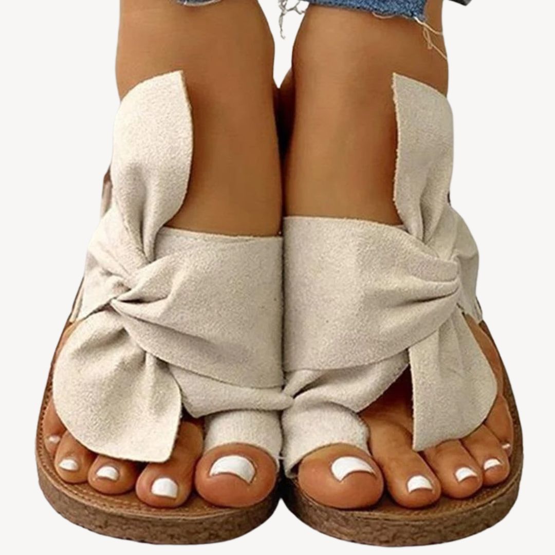 Orthopedic Women's Fabric Bow Flat Sandals