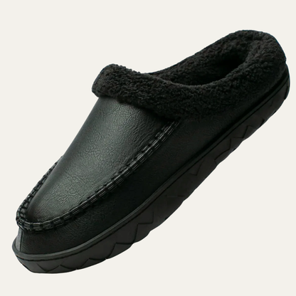 Men’s Faux Fur Lined Moccasin Slipper Shoes