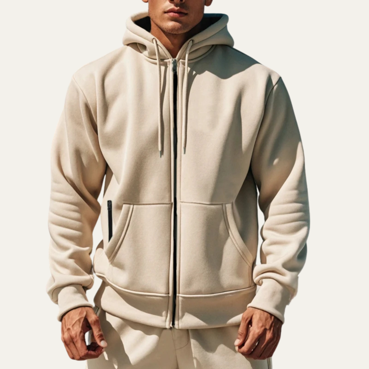 Men’s Warm Corduroy Bomber Jacket with Patch Pockets