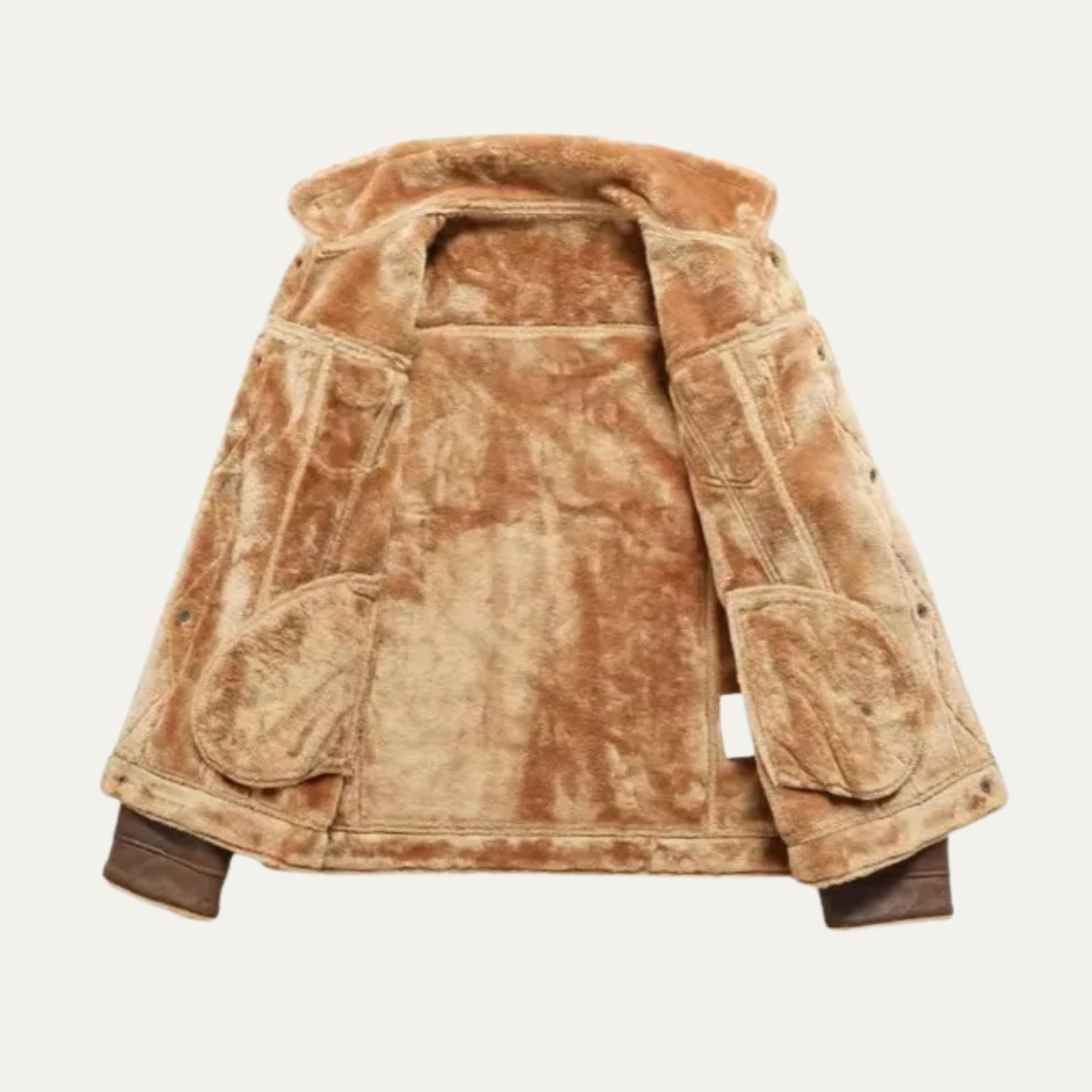 Men’s Faux Suede Shearling Lined Jacket