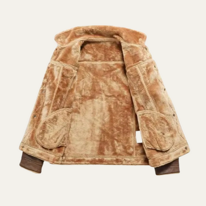 Men’s Faux Suede Shearling Lined Jacket