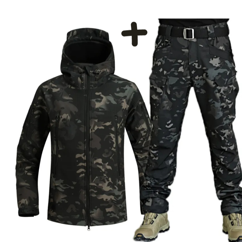 Rugged Men's Military Jacket and Pants Combo