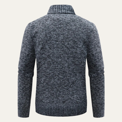 The Baveno Men’s Winter Zip Up Quilted Knit Puffer Jacket