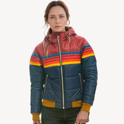 Women’s Puffer Jacket with Stripes