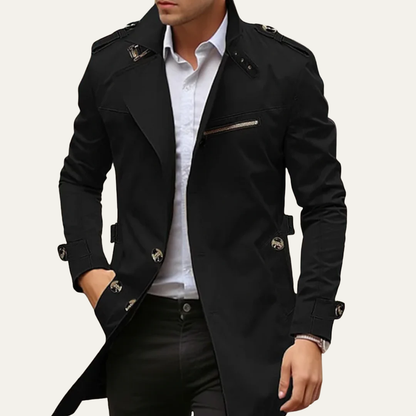 Men’s Long Single Breasted Trench Coat