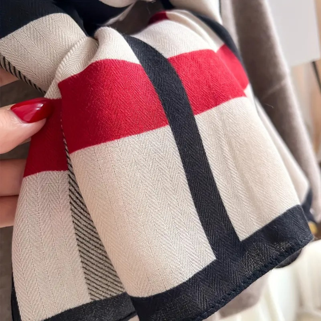 Plaid Pattern Shawl for Women