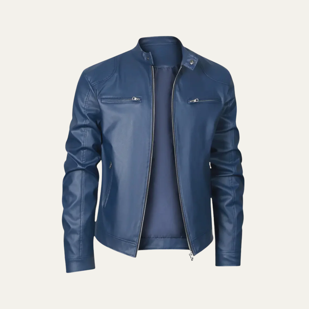Men’s Fitted Leather Motorcycle Jacket