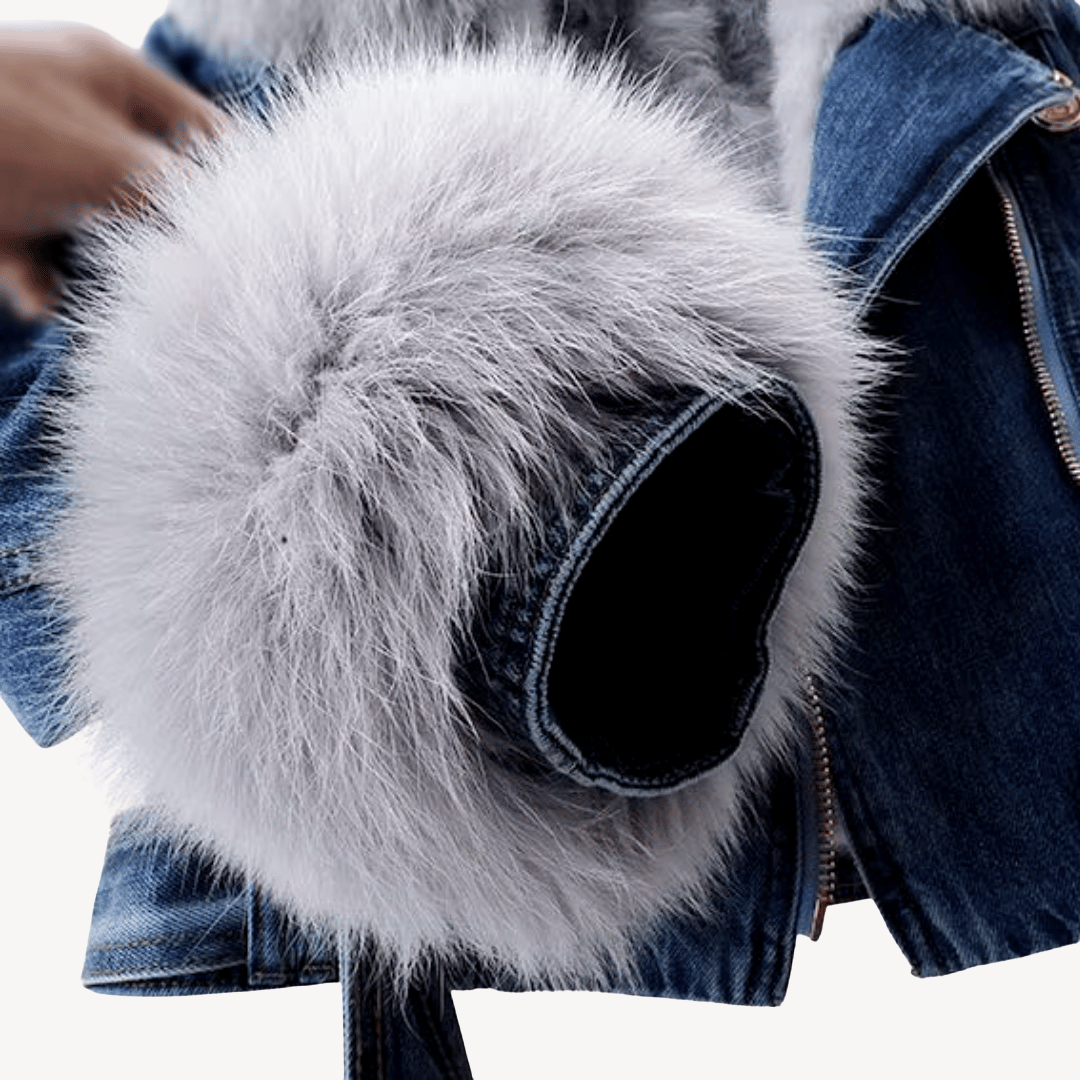 Faux Fur Lined Denim Jacket for Women