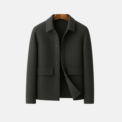 Men’s Blazer – Tailored Fit – Wool Blend – Turn-Down Collar – Button Closure – Patch Pockets