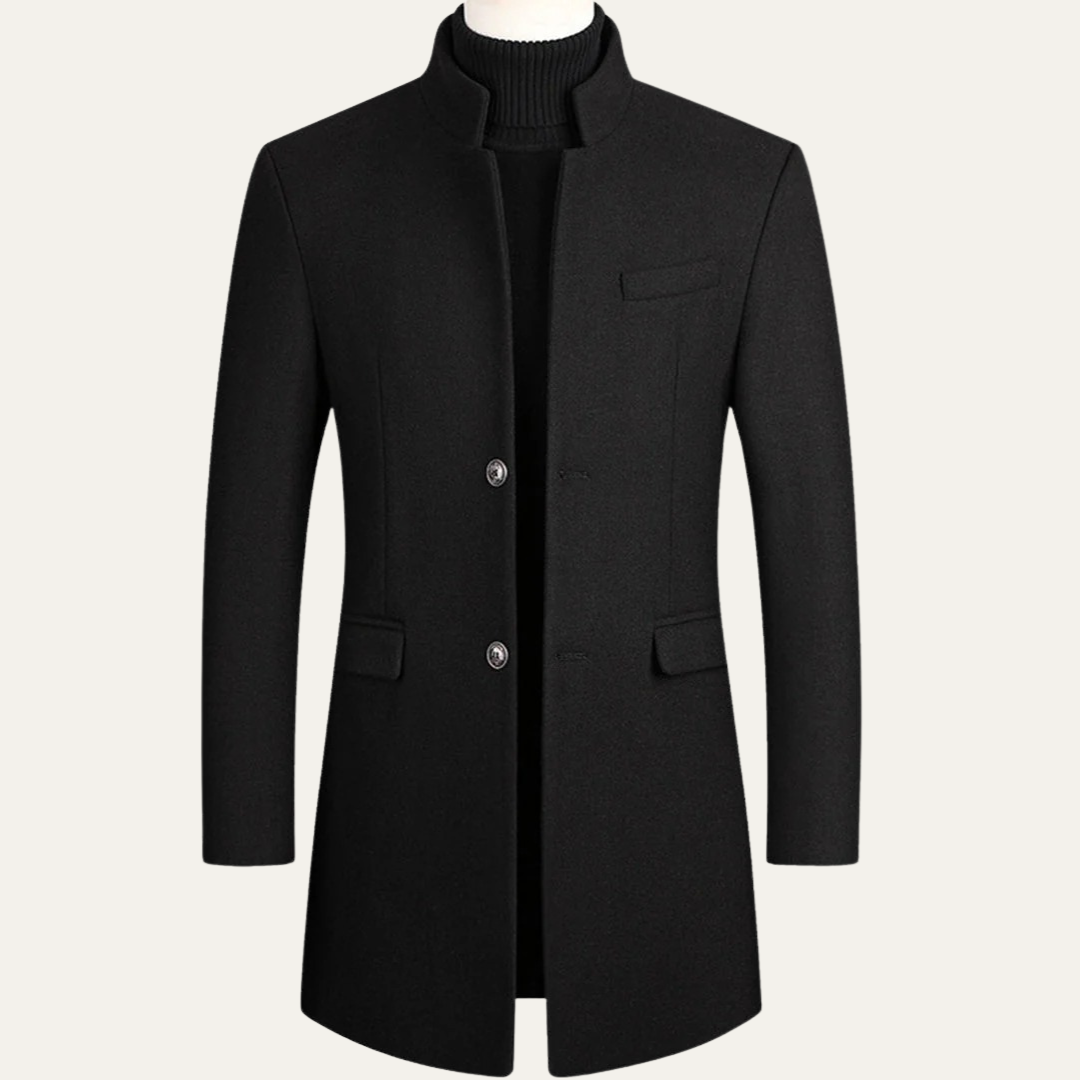 Men’s Mid Length Stand Collar Topcoat