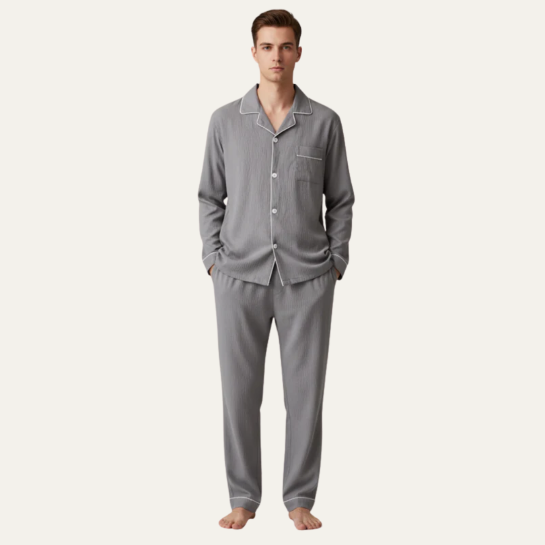 Men’s Classic Notched Collar Pajama Set