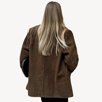 Oversized Suede Blazer Jacket Women