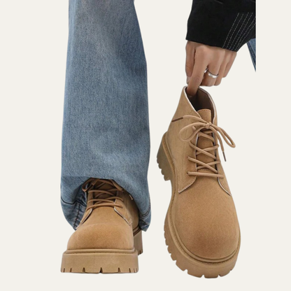 Men’s Retro Lace Up Lug Sole Ankle Boots