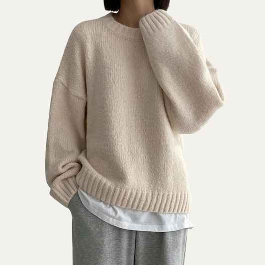 Women’s Comfortable Crew-Neck Knit Sweater