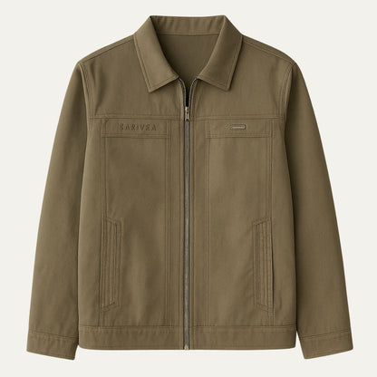 The Fairford Harrington Cotton Jacket with Zip Front for Men