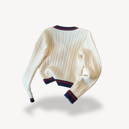 Women's V-Neck Preppy Style Cardigan Sweater
