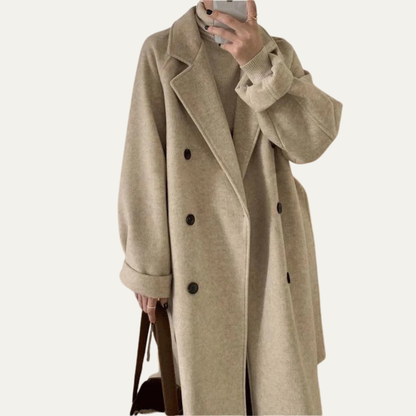 Women’s Elegant Double-Breasted Overcoat