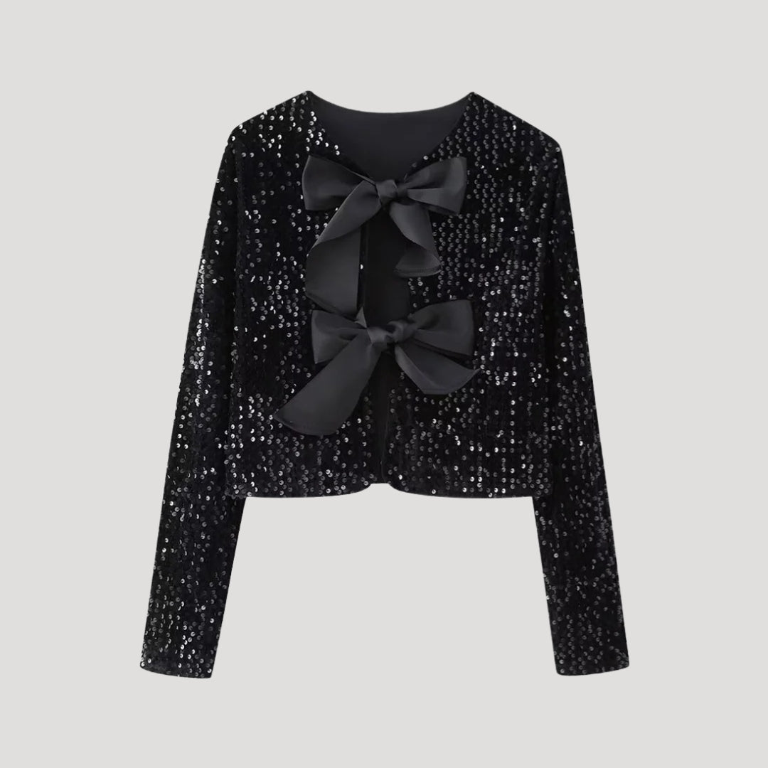 Women's Glamorous Sequin Cardigan - Stylish Party Wear