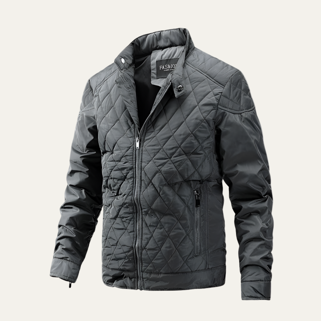 Men’s Warm Stand Collar Cotton Padded Bomber Jacket