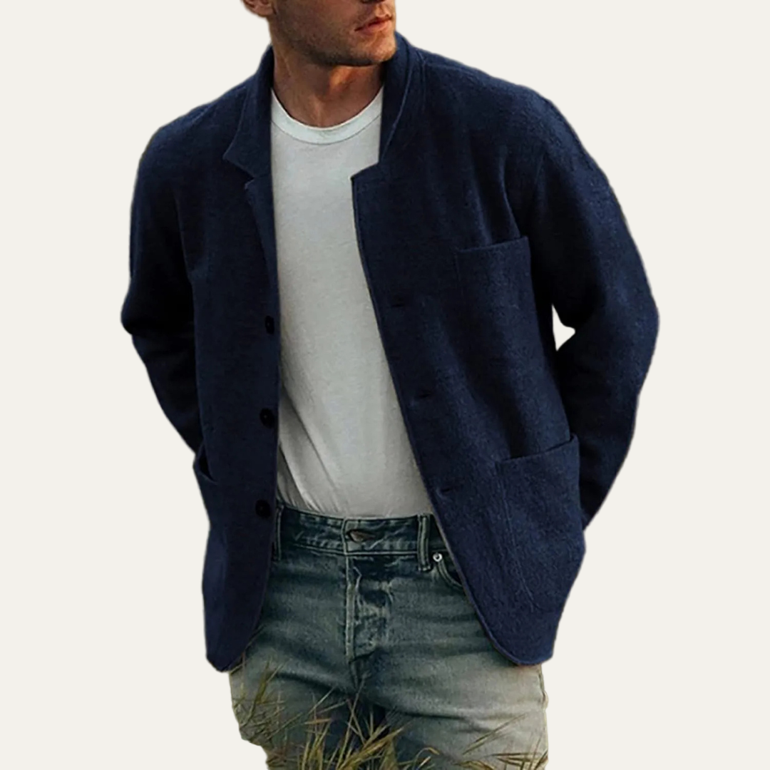 Men’s Relaxed Knit Button Front Cardigan Jacket