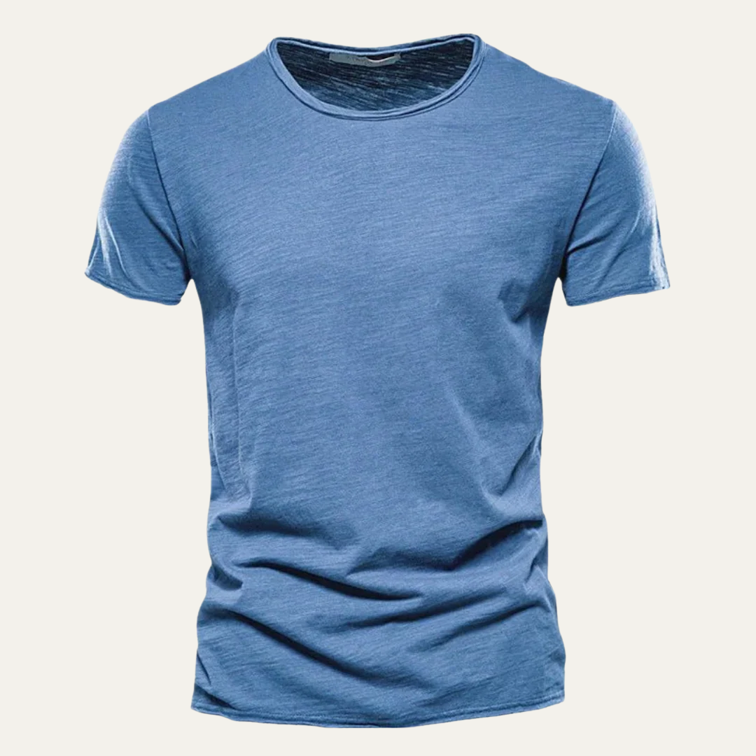 Men’s Fitted Raw Edge Crewneck T Shirt