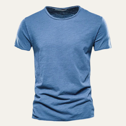 Men’s Fitted Raw Edge Crewneck T Shirt