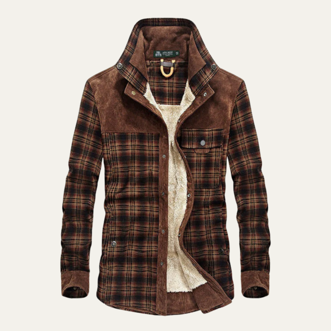 Men’s Sherpa Lined Plaid Shirt Jacket