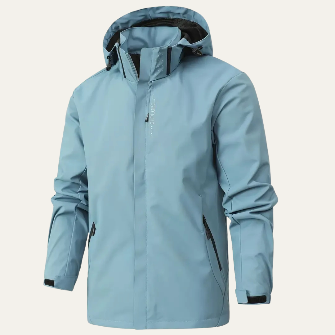 Men’s Waterproof Windproof High Neck Outdoor Shell Jacket