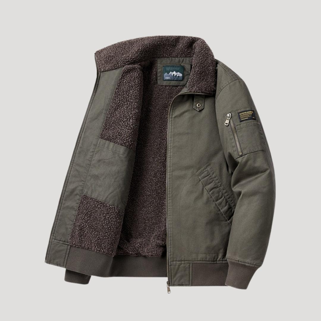 Cevori Casual Winter Coat Fleece Bomber Jacket