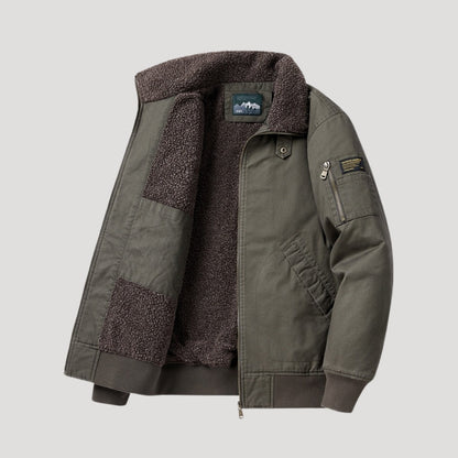 Cevori Casual Winter Coat Fleece Bomber Jacket