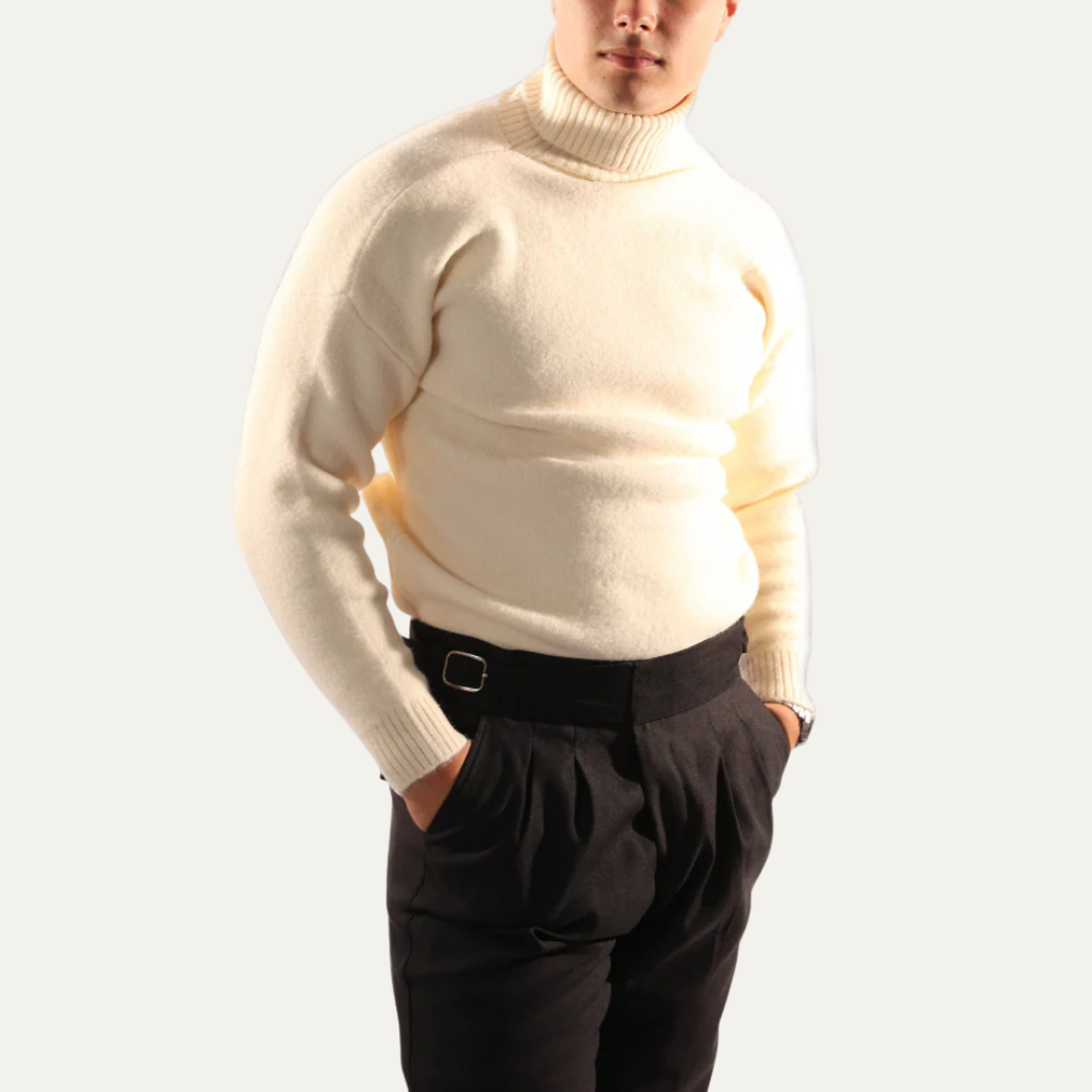 Men’s Plush Oversized Turtleneck Sweater