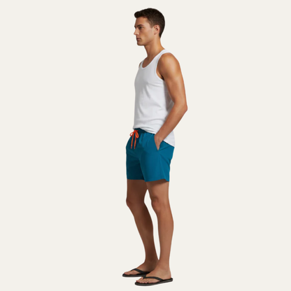 Men’s Simple Mid Thigh Swim Shorts