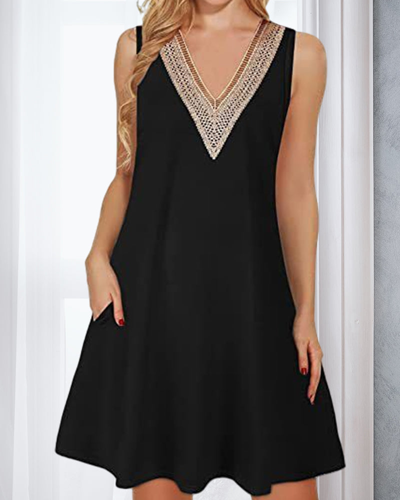 Casual V Neck Sundress for Women - BritishElegance
