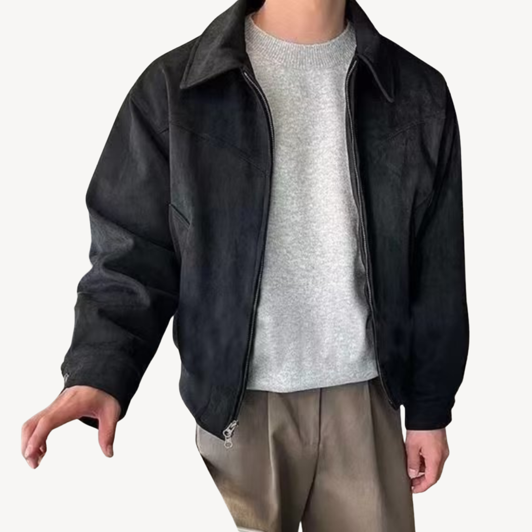 Suede Bomber Jacket for Men