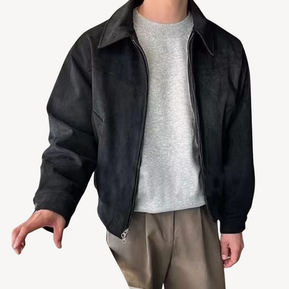 Suede Bomber Jacket for Men